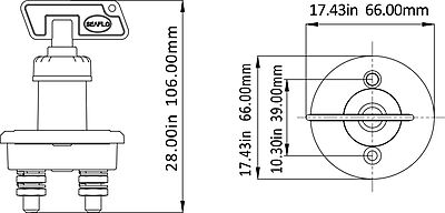 SEAFLO Covered Battery Cutoff Switch with Key