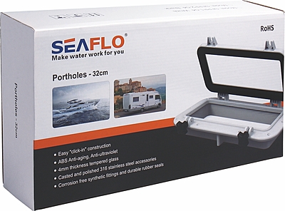 SEAFLO Retangular Shape Portholes with 320mm Window White